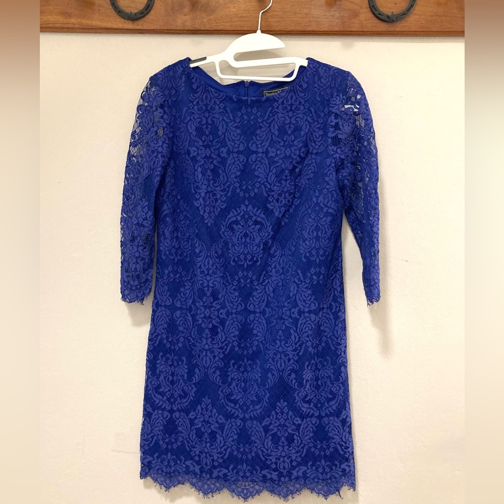 Royal Blue Lace Dress Size 6 Petite - JESSICA HOWARD designer